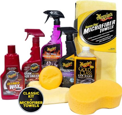 Meguiar's Car Cleaning Kit with Car Wash Soap, Wax, Microfiber Towels, and More Car Cleaning Products