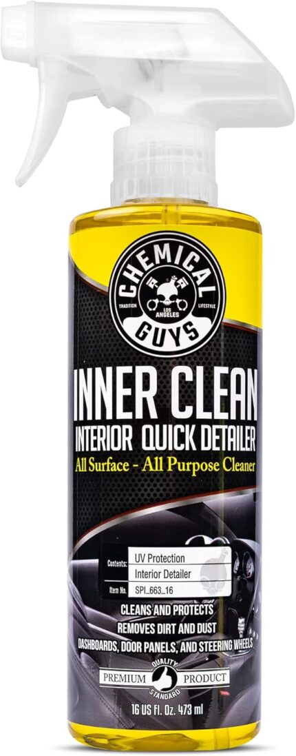 Chemical Guys SPI_663_16 InnerClean Quick Detailer with Pineapple Scent, High Performance Interior and Dashboard Cleaner, Dust Repellent, Easy to Use Non Greasy Formula, 16 fl oz