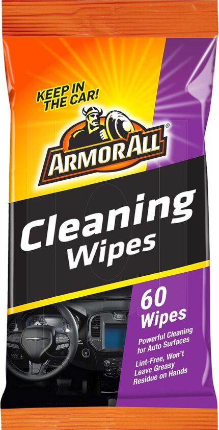 Armor All Car Interior Cleaner Wipes, Interior Cleaning Wipes for Cars, Trucks, Motorcycles, 60 Each