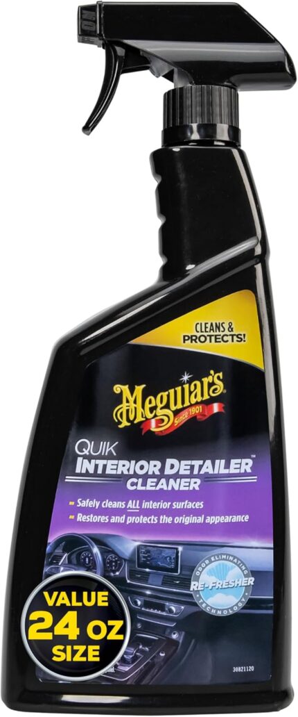 Meguiar's Quik Interior Detailer - Perfect for Car Interior Detailing - Quick and Easy Cleaning that's Safe on Plastic, Vinyl, Leather and More - Car Interior Cleaner and Protectant - 24 Oz