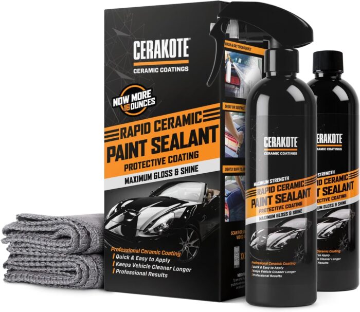 CERAKOTE® Rapid Ceramic Paint Sealant Spray (16 oz.) – Maximum Gloss & Shine – Extremely Hydrophobic – Unmatched Slickness – Ceramic Spray Coating – Pro Results