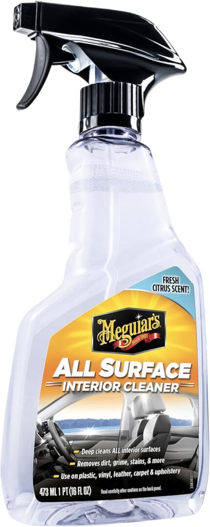 Meguiar’s All Surface Interior Cleaner – All Purpose Interior Cleaner Quickly and Safely Cleans All Your Interior Surfaces and Leaves Behind a Pleasant Scent – Premium Auto Interior Cleaner, 16oz