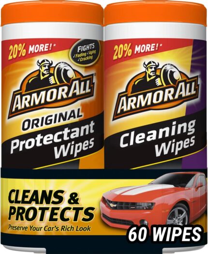 Armor All Car Cleaning Wipes and Car Protectant Wipes, Wipes for Cars, Trucks and Motorcycles, 30 Each, 2 Pack