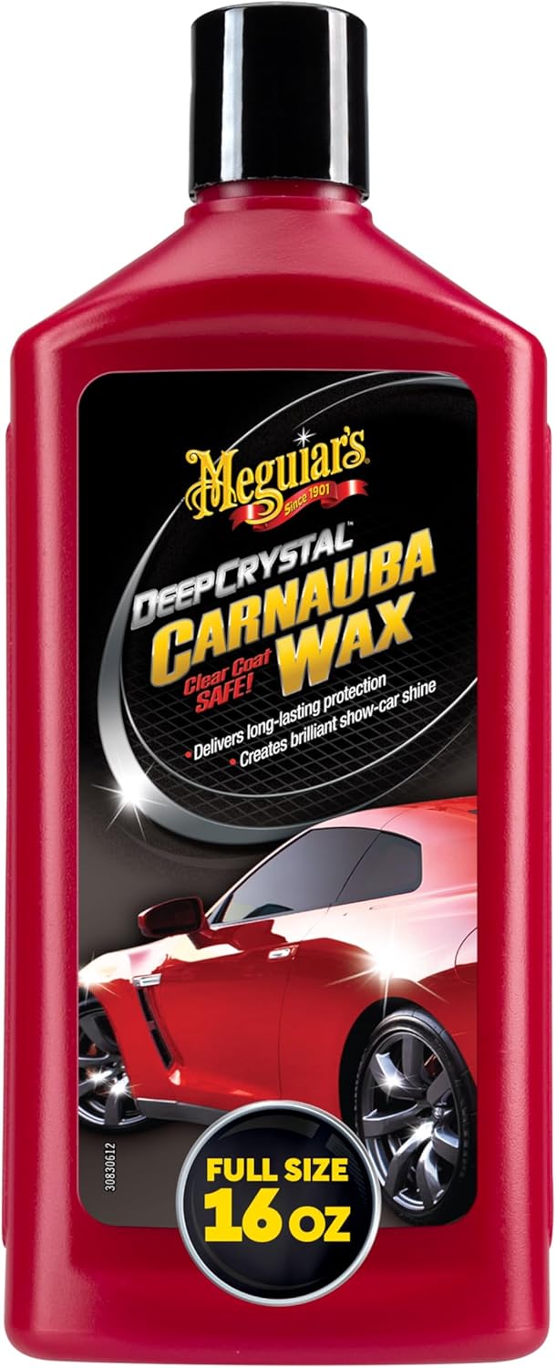 Meguiar's Deep Crystal Carnauba Wax, High-Grade Carnauba Liquid Car Wax for Long-Lasting Protection, Block Out the Elements, 16 Oz Bottle