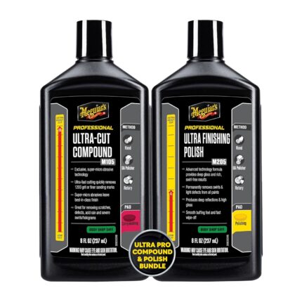 Meguiar’s Mirror Glaze Bundle – Compound and Polish Kit for Scratch-Free Exterior Gloss, Featuring M105 Ultra-Cut Compound and M205 Ultra-Finishing Polish