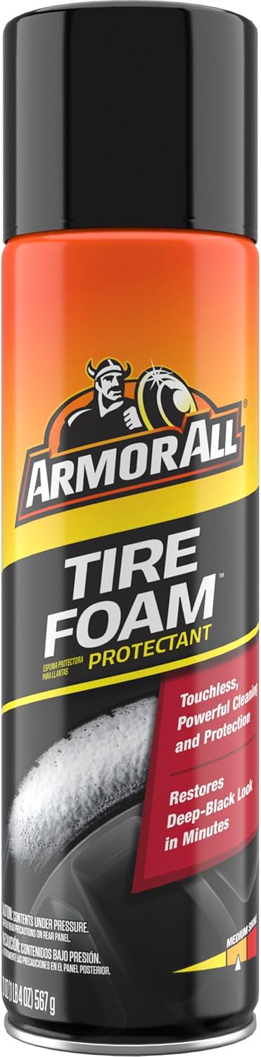 Armor All Tire Foam, Tire Cleaner Spray for Cars, Trucks, Motorcycles, 20 Oz Each, 1.25 Pound (Pack of 1)